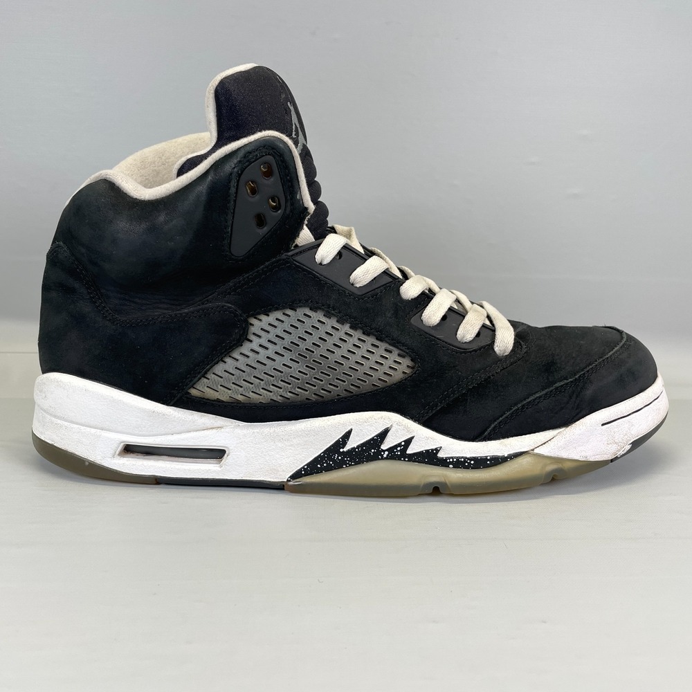Nike Air Jordan 5 Retro Oreo Basketball Shoes Mens Size 13 Black Leather Sneaker